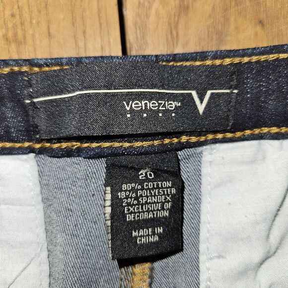 Venezia Jeans 20 Blue Denim Crystal Cut Buttons Embellished Cotton Blnd 30.5 Ins - Picture 12 of 13